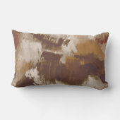 抽象芸術コーヒーカラー絵を描ストローク ランバークッション (裏面)