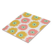 抽象芸術コーラルイエローカーネーション花模様 タイル (側面)