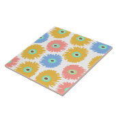 抽象芸術コーラルイエローカーネーション花模様 タイル (側面)