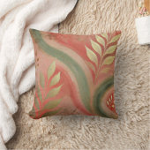抽象芸術コーラルゴールデンリーフアートワークスタイル20 クッション (ブランケット)