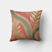 抽象芸術コーラルゴールデンリーフアートワークスタイル20 クッション (裏面)