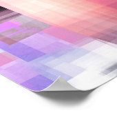 抽象芸術コーラルピンクパープルブラックスクエアジオメトリ ポスター (角)