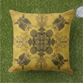 抽象芸術ゴシックの部族スケッチ繰り返しパターン アウトドアクッション (芝生)