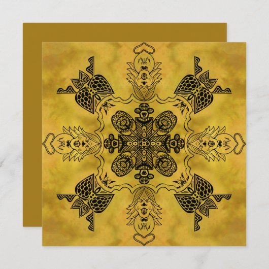 抽象芸術ゴシックの部族スケッチ繰り返しパターン カード (正面/裏面)