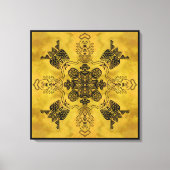 抽象芸術ゴシックの部族スケッチ繰り返しパターン キャンバスプリント (正面)