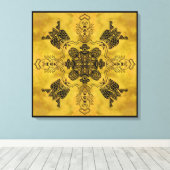 抽象芸術ゴシックの部族スケッチ繰り返しパターン キャンバスプリント (インサイチュ (ウッドフロア))