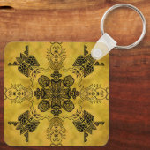 抽象芸術ゴシックの部族スケッチ繰り返しパターン キーホルダー (裏面)