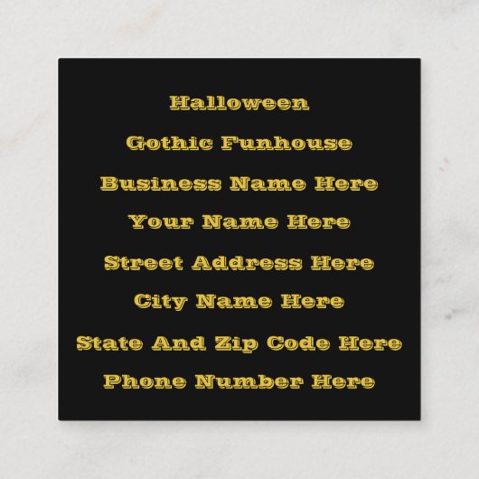 抽象芸術ゴシックの部族スケッチ繰り返しパターン スクエア名刺 (裏面)