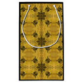 抽象芸術ゴシックの部族スケッチ繰り返しパターン スモールペーパーバッグ (裏面)