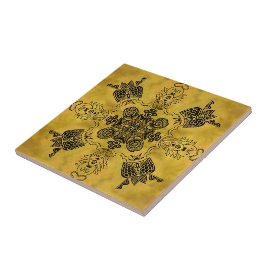 抽象芸術ゴシックの部族スケッチ繰り返しパターン タイル (側面)