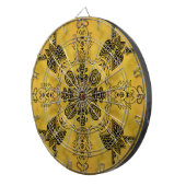 抽象芸術ゴシックの部族スケッチ繰り返しパターン ダーツボード (正面右)