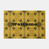 抽象芸術ゴシックの部族スケッチ繰り返しパターン ドアマット (正面)