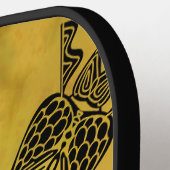 抽象芸術ゴシックの部族スケッチ繰り返しパターン ピックルボールラケット (左詳細)