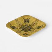 抽象芸術ゴシックの部族スケッチ繰り返しパターン ペーパープレート (傾斜あり)