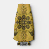 抽象芸術ゴシックの部族スケッチ繰り返しパターン ボトルクーラー (正面)