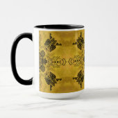 抽象芸術ゴシックの部族スケッチ繰り返しパターン マグカップ (左)