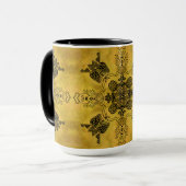 抽象芸術ゴシックの部族スケッチ繰り返しパターン マグカップ (正面左)