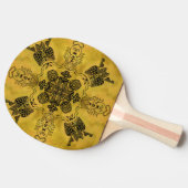 抽象芸術ゴシックの部族スケッチ繰り返しパターン 卓球ラケット (横)