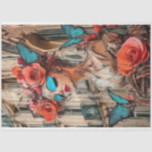 抽象芸術ゴシックガーゴイレブルーバタフライデクページ 薄葉紙 (正面)