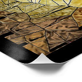 抽象芸術ゴシック色ステンドグラススカル ポスター (コーナー)