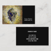 抽象芸術ゴシック色ステンドグラススカル 名刺 (正面/裏面)