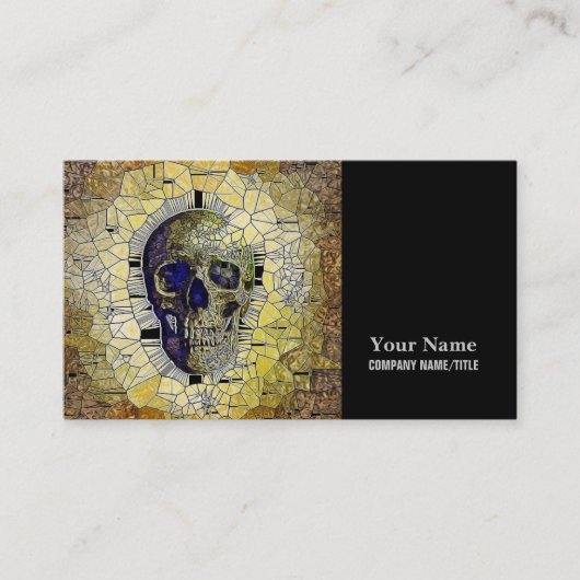 抽象芸術ゴシック色ステンドグラススカル 名刺 (正面)