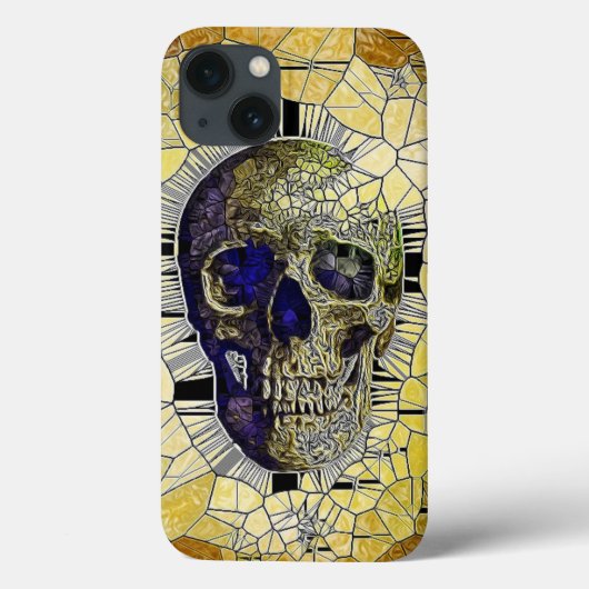 抽象芸術ゴシック色ステンドグラススカル Case-Mate iPhoneケース (裏面)