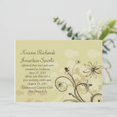 抽象芸術ゴルフとブラウンポスト結婚のお祝い 招待状 (スタンド正面)