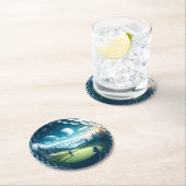 抽象芸術ゴルファーのゴルフボール円形ゴルフ ラウンドペーパーコースター (インサイチュ)