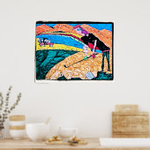 抽象芸術ゴルフカラー ポスター (キッチン)