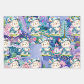 抽象芸術ゴルフ場を持つゴルファー子供へ ラッピングペーパーシート (正面3)