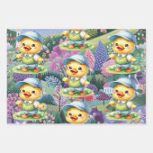 抽象芸術ゴルフ場を持つゴルファー子供へ ラッピングペーパーシート (正面2)