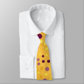 抽象芸術ゴールデンイエロー&プラムパープル水玉模様 ネクタイ (タイ)