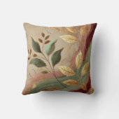 抽象芸術ゴールデンオリーブリーフアートワークスタイル5 クッション (裏面)