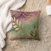 抽象芸術ゴールデンオリーブリーフアートワークスタイル8 クッション (ブランケット)