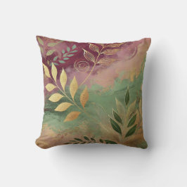 抽象芸術ゴールデンオリーブリーフアートワークスタイル8 クッション