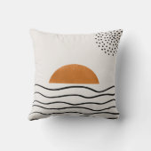 抽象芸術ゴールデンサンセット海ウェーブ装飾用クッション クッション (裏面)