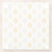 抽象芸術ゴールデンジーパターン背景 ガラスコースター (裏面)