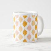抽象芸術ゴールデンジーパターン背景 ジャンボコーヒーマグカップ (正面右)