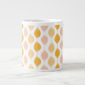 抽象芸術ゴールデンジーパターン背景 ジャンボコーヒーマグカップ (正面)