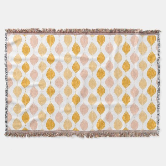 抽象芸術ゴールデンジーパターン背景 スローブランケット (正面)