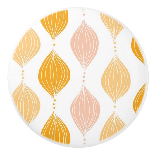 抽象芸術ゴールデンジーパターン背景 セラミックノブ (正面)