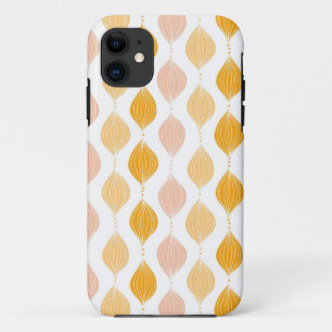 抽象芸術ゴールデンジーパターン背景 iPhone 11 ケース