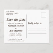 抽象芸術ゴールデンチューリップフローラ結婚式の日付を保存 案内ポストカード (裏面)