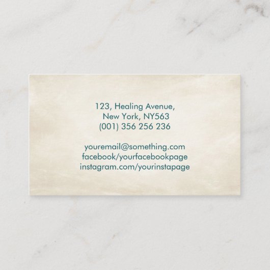 抽象芸術ゴールデンツリー水彩円 名刺 (裏面)