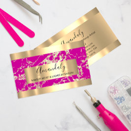 抽象芸術ゴールデンフレームモダンマーブルピンクスパ 名刺