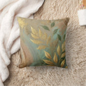 抽象芸術ゴールデンリーフアートワークスタイル7 クッション (ブランケット)