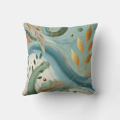 抽象芸術ゴールデンリーフアートワークスタイル9 クッション (裏面)