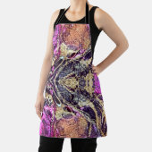 抽象芸術ゴールデンロープ&ブラック&ピンク絞り染め エプロン (インサイチュ)