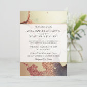 *~*抽象芸術ゴールドフォイルグリッターエレガントな結婚式 招待状 (スタンド正面)